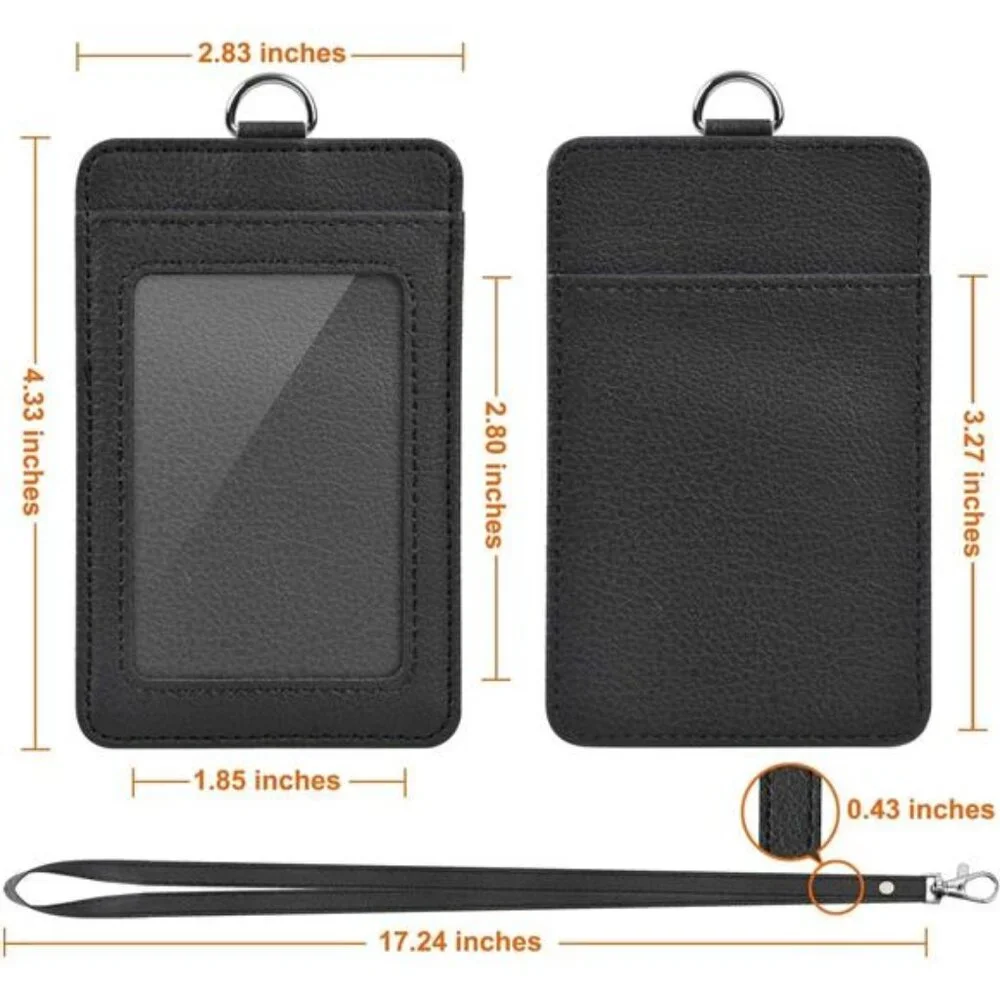 PU Leather ID Badge Holder, Life-Mate ID Badge Holder with 1 Clear ID Window 1